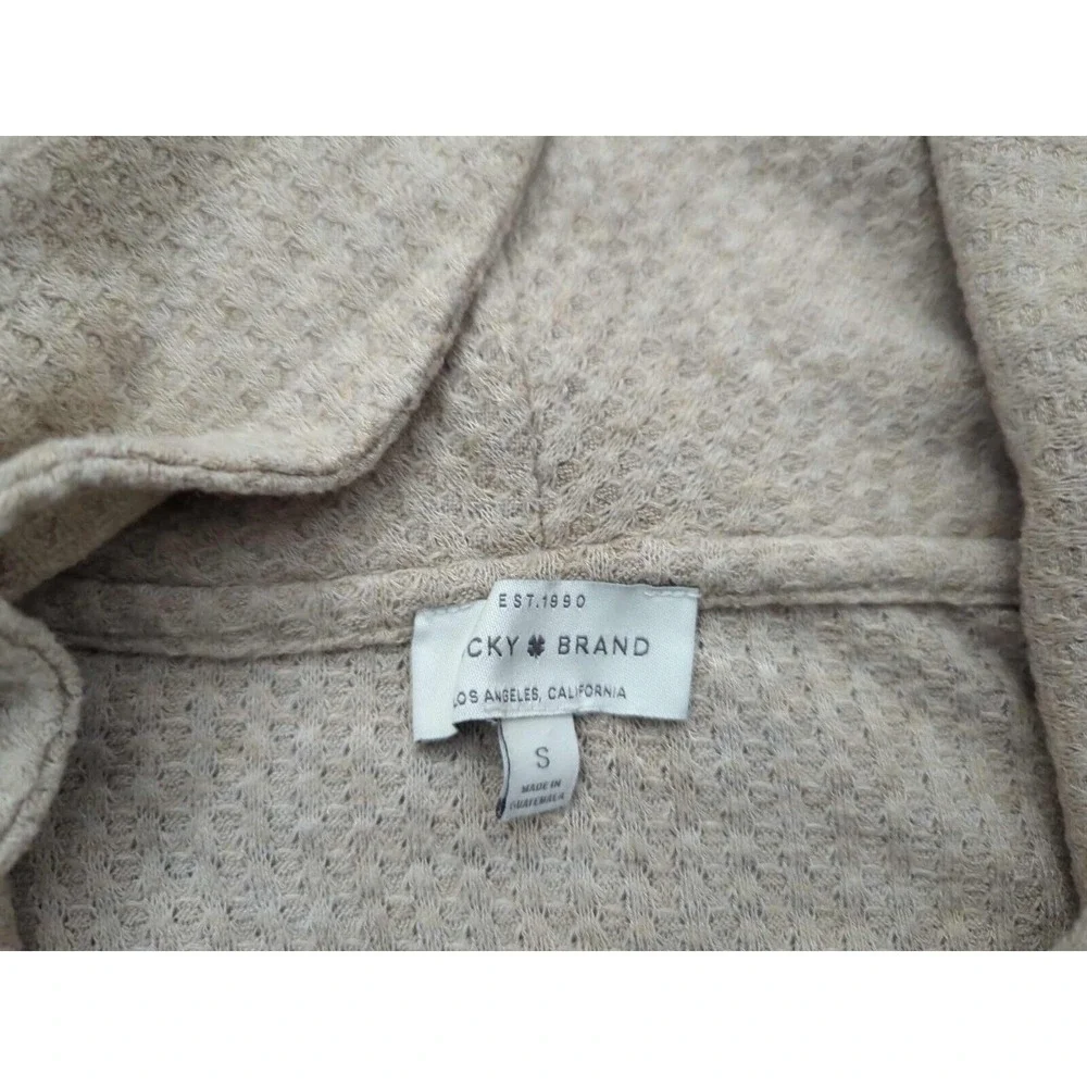 Lucky Brand Pullover Womens Small Beige Cowl Neck‎ Draped Knit Lightweight